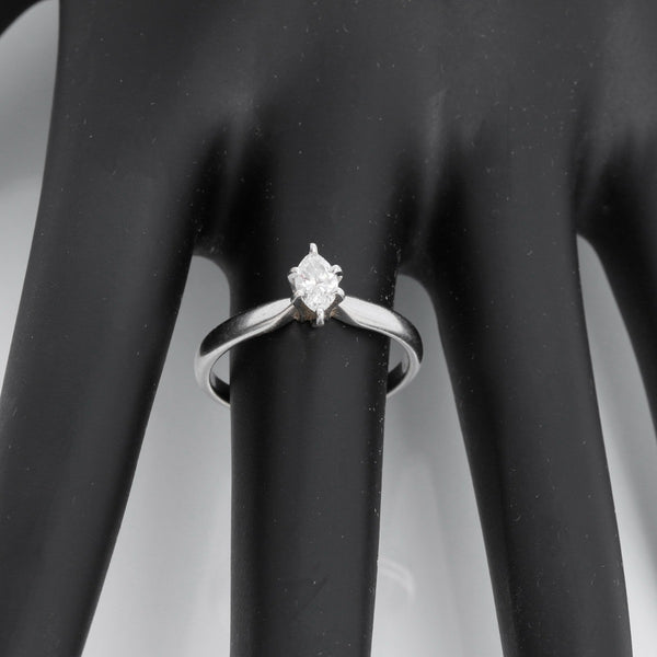14K White Gold Marquise Magic Glo Kay Engagement Ring Size 7