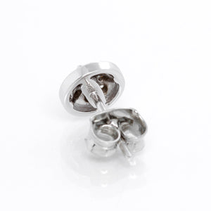 14K White gold Halo Pave Diamond Studs