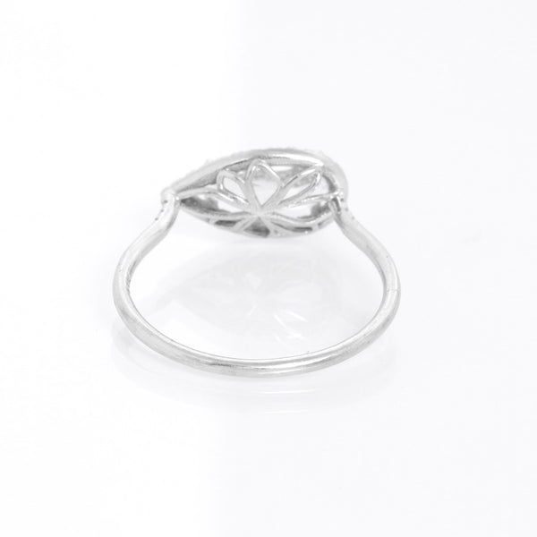 Pear Shaped Beryl & Diamond Ring Size 6.75