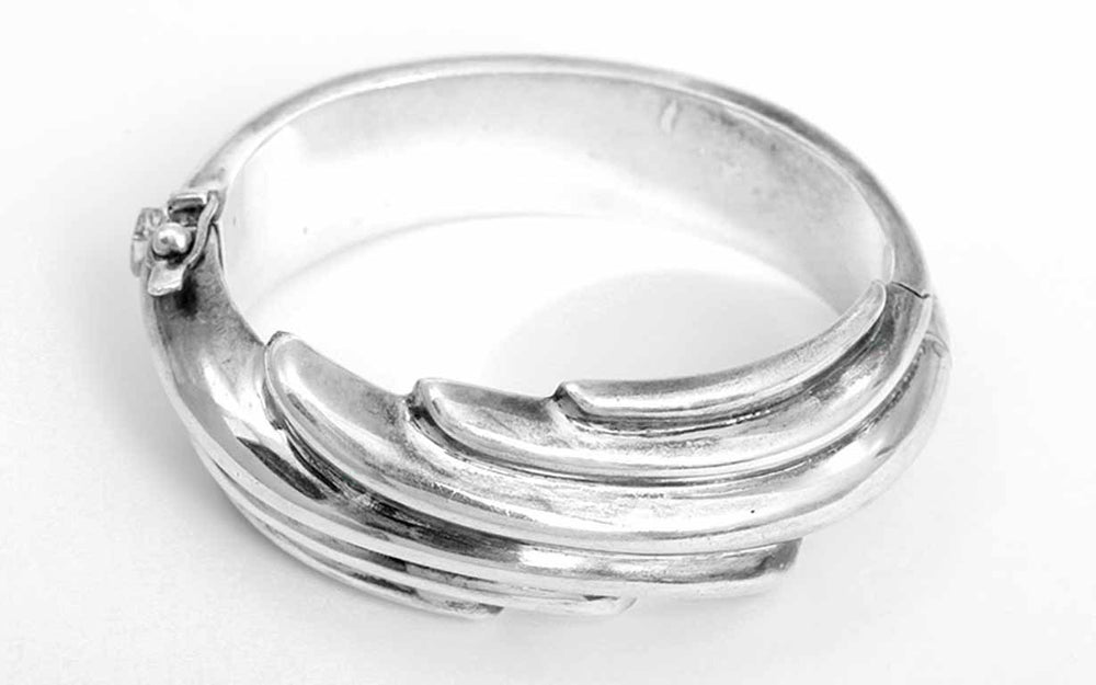 Large Hinged Sterling Silver Cuff Bracelet 53.4 grams