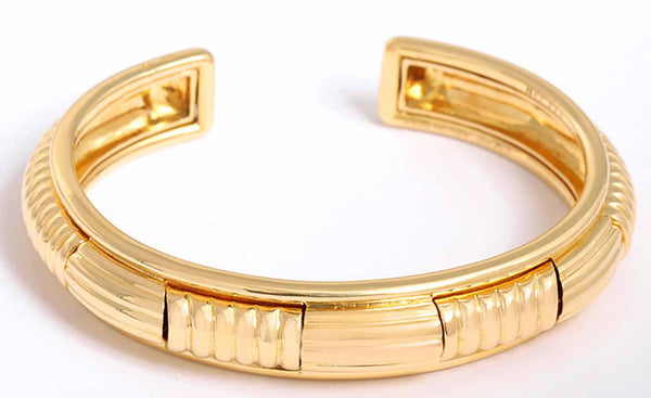 Very Rare Boucheron Vintage 18K Yellow Gold Cuff Bracelet