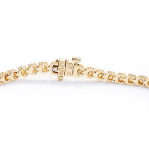 Beautiful 14K Yellow Gold and Diamond Tennis Bracelet