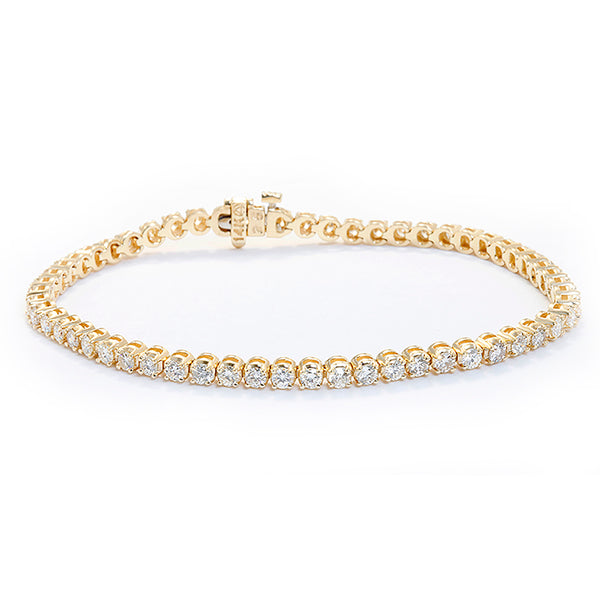 Beautiful 14K Yellow Gold and Diamond Tennis Bracelet