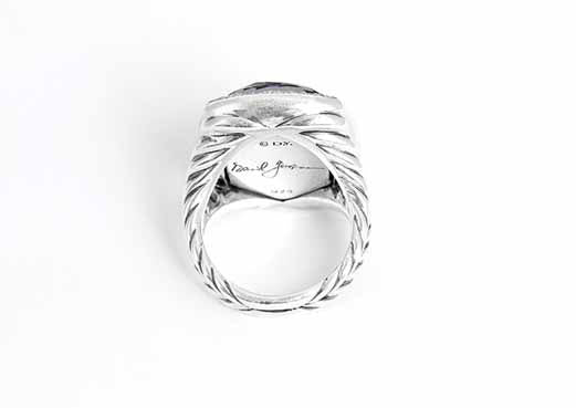 David Yurman 'Albion' Ring with Black Orchid & Diamonds Sz.7