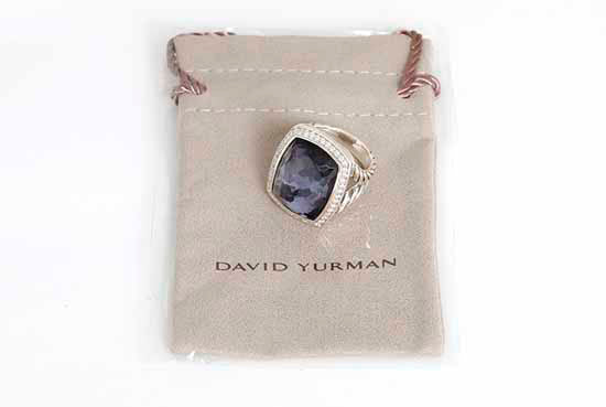 David Yurman 'Albion' Ring with Black Orchid & Diamonds Sz.7