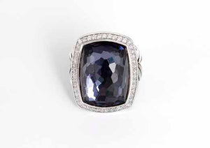 David Yurman 'Albion' Ring with Black Orchid & Diamonds Sz.7