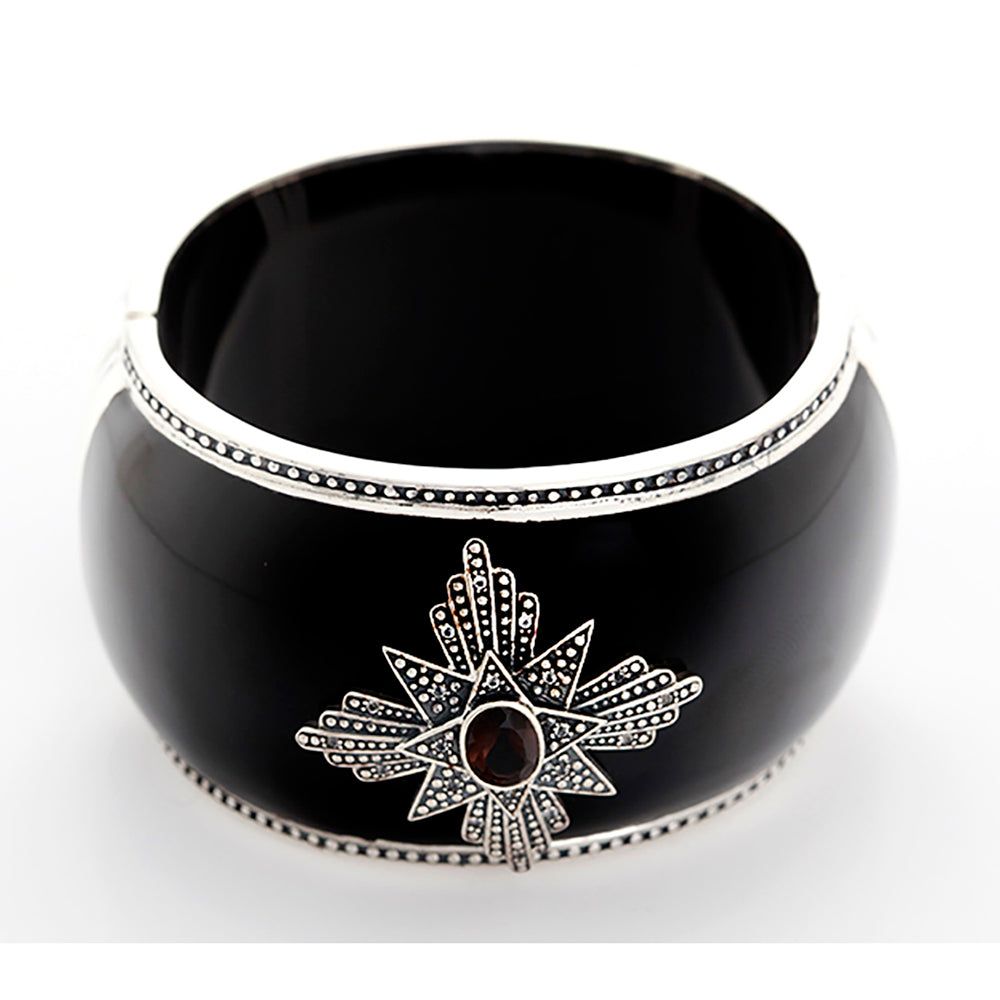 Miriam Salat Brown and White Topaz Medallion Cuff