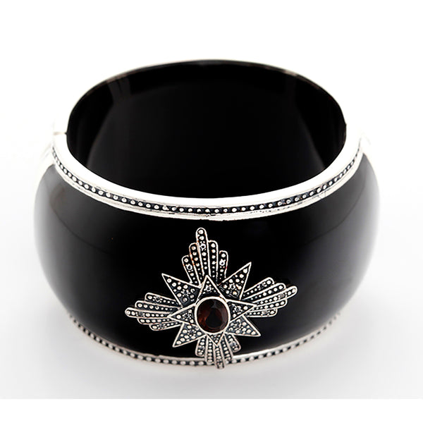 Miriam Salat Brown and White Topaz Medallion Cuff