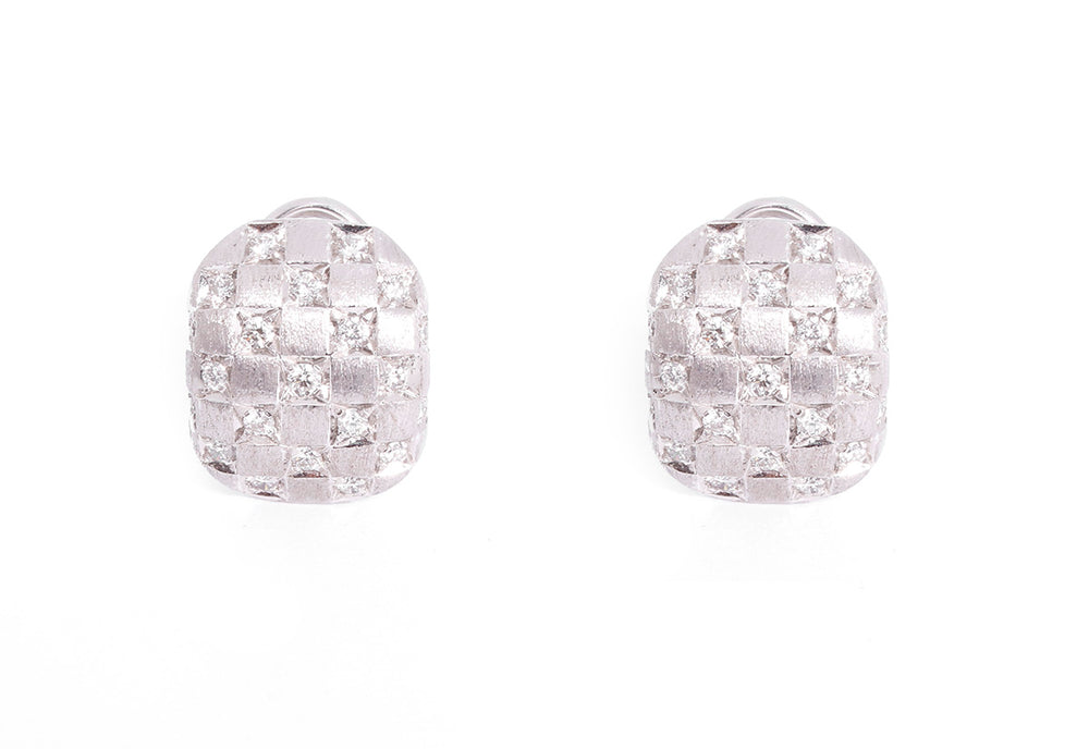 Damiani Checkmate White Gold Earrings