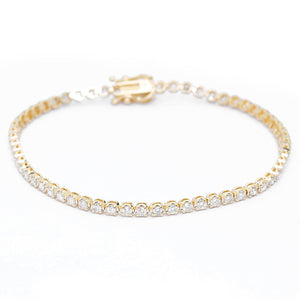 14k Yellow Gold 1.56 ct. Diamond Tennis Bracelet Size 6 3/4