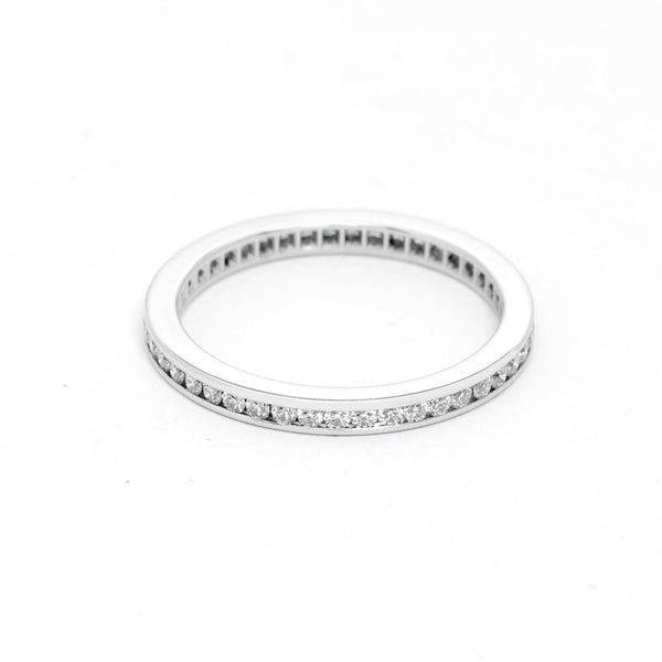 Cartier Platinum  2.5mm Diamond Band Size 6 1/4