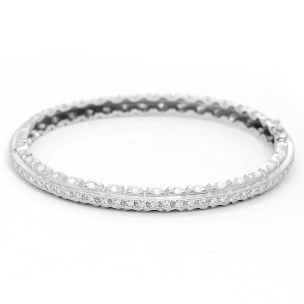 Doris Panos 18K White Gold Pave Diamond Bangle