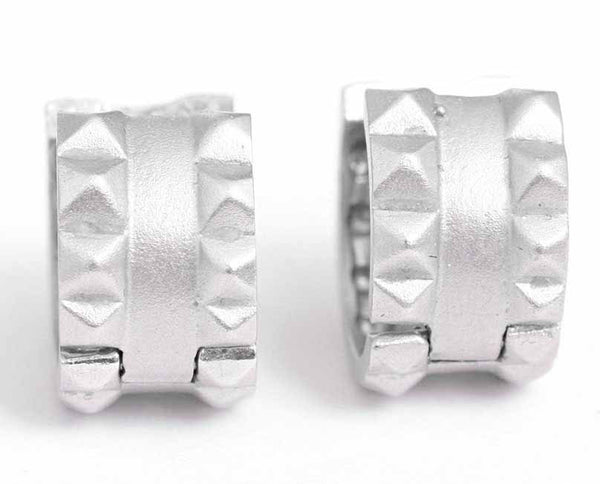 Sue Gragg 14K White Gold and Diamond Huggie Earrings
