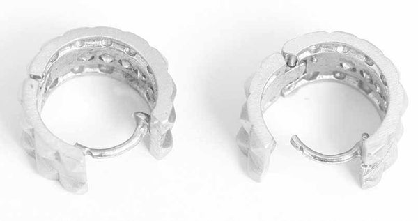 Sue Gragg 14K White Gold and Diamond Huggie Earrings