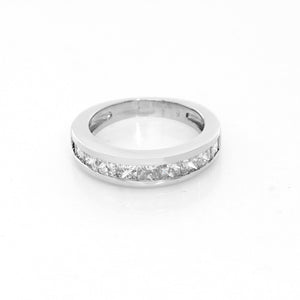 Princess Cut Diamond Platinum Band Size  5.5