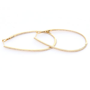 Stunning Tear Drop Inside-Out Diamond Hoops