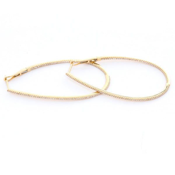 Stunning Tear Drop Inside-Out Diamond Hoops