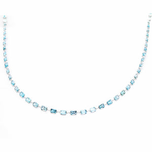 Classic 14K White Gold Blue Topaz by the Yard Necklace