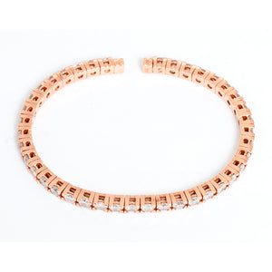 Beautiful 14k Rose Gold Sparkling Diamond Cuff Bracelet
