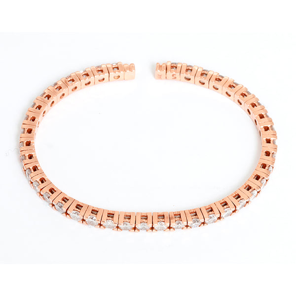 Beautiful 14k Rose Gold Sparkling Diamond Cuff Bracelet
