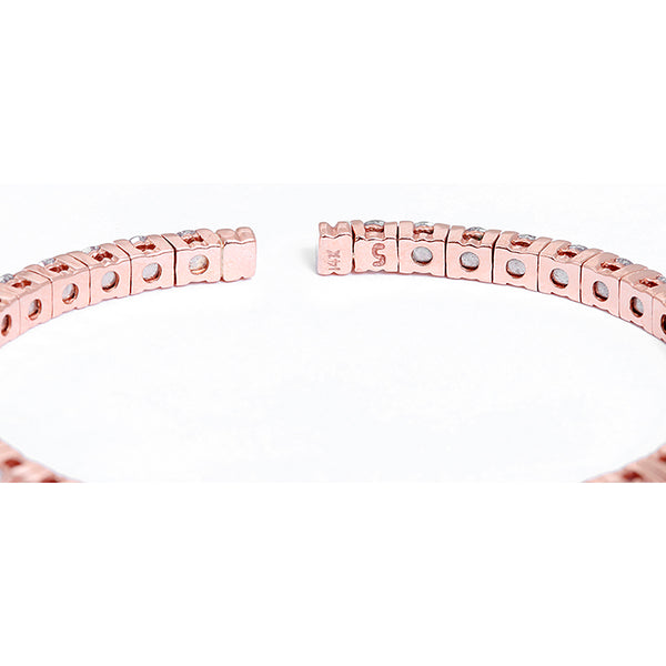 Beautiful 14k Rose Gold Sparkling Diamond Cuff Bracelet
