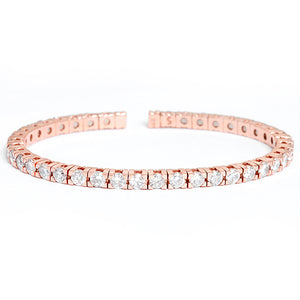 Beautiful 14k Rose Gold Sparkling Diamond Cuff Bracelet
