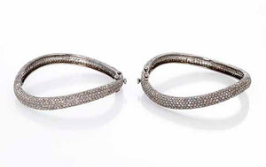 Bohemian Black Diamond and Sterling Silver Bangle Set