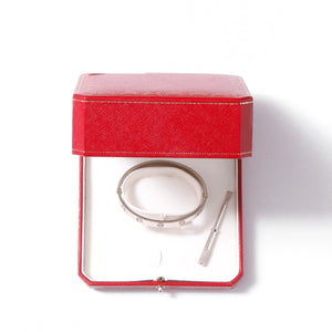 Cartier Love Bracelet 18k White Gold Size 17 with Screwdriver