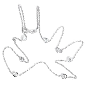 Stunning 18k White Gold 1.69 ct. Diamond by the Yard Necklace