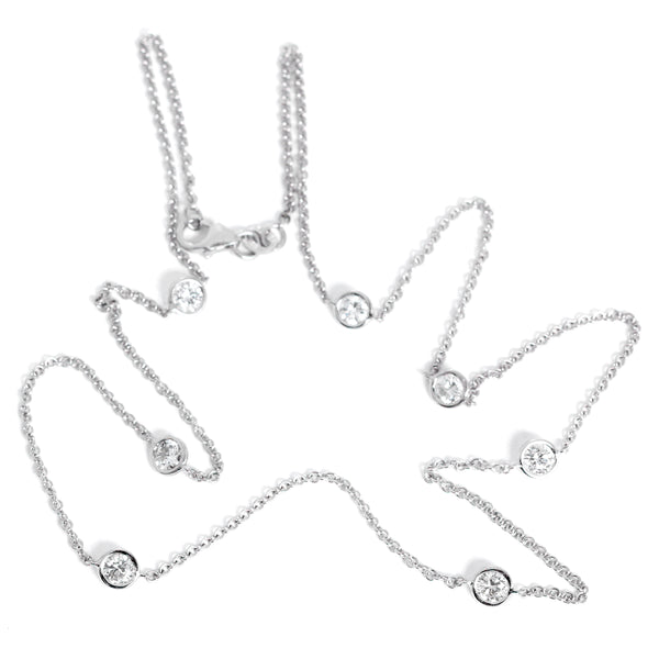 Stunning 18k White Gold 1.69 ct. Diamond by the Yard Necklace