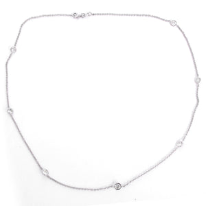 Stunning 18k White Gold 1.69 ct. Diamond by the Yard Necklace