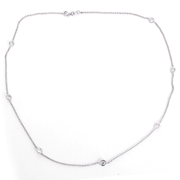 Stunning 18k White Gold 1.69 ct. Diamond by the Yard Necklace