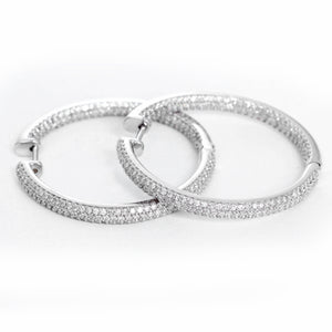 Beautiful Diamond and 14k White Gold Inside-Out Hoops