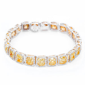 Fancy Yellow Diamond Tennis Bracelet