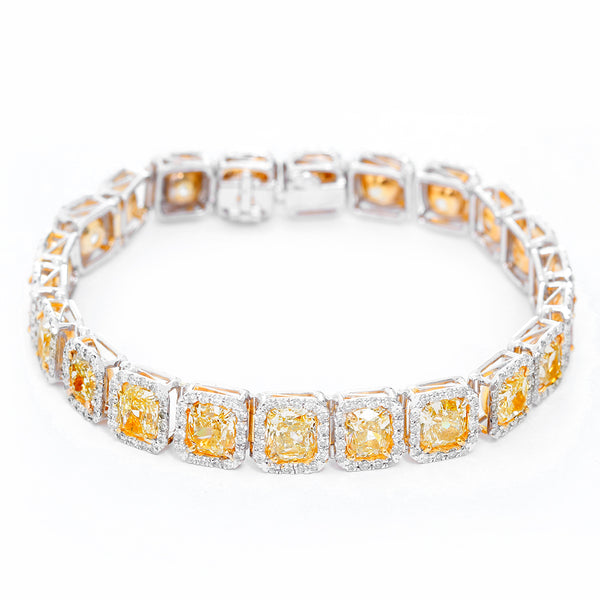 Fancy Yellow Diamond Tennis Bracelet