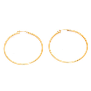 Light weight 18K Yellow Gold Hoops