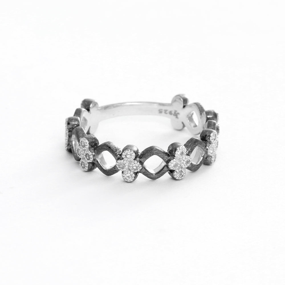 Jude Frances Open Provence Silver & Rhodium & White Topaz