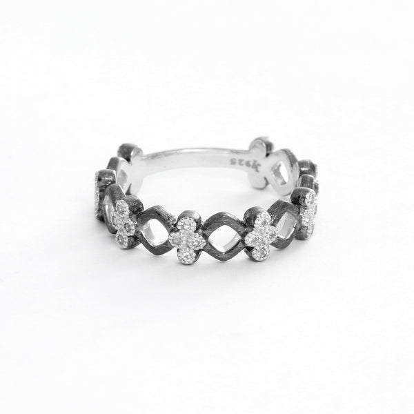 Jude Frances Open Provence Silver & Rhodium & White Topaz