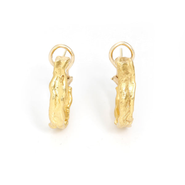 Rare Jean Mahie 22K Yellow Gold Hoops
