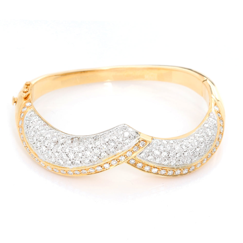 Diamond and Yellow Gold Bangle