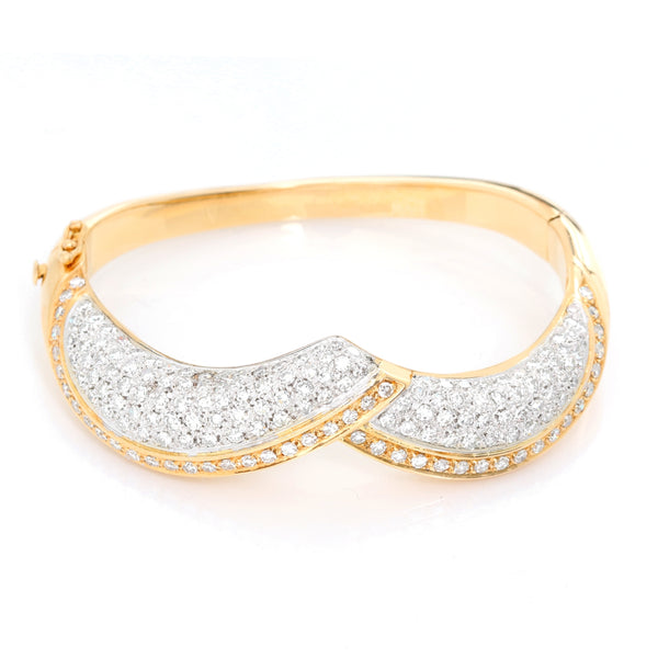 Diamond and Yellow Gold Bangle