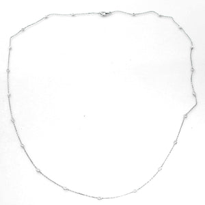 14K White Gold Diamond by the Yard Necklace