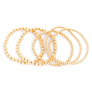 Gold Bead Ball Stackable Bracelets