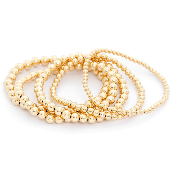 Gold Filled Bead Ball Stretch Bracelets