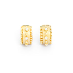 14K Yellow Gold Diamond Earrings