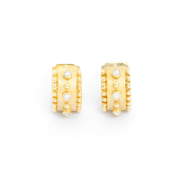 14K Yellow Gold Diamond Earrings