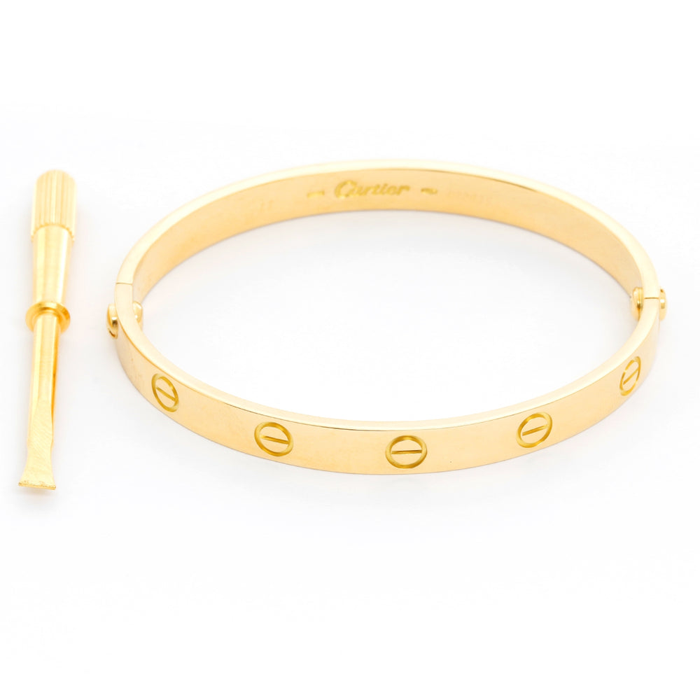 Cartier Love Bracelet 18k Yellow Gold Size 17  with Screwdriver