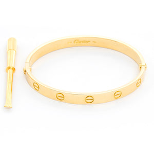 Cartier Love Bracelet 18k Yellow Gold Size 17  with Screwdriver