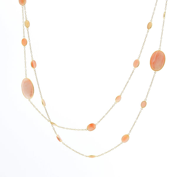 18K Yellow Gold Coral By The Yard Necklace