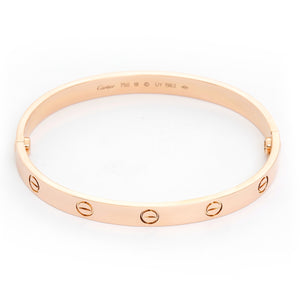 Cartier Love Bracelet 18k Rose Gold Size 18 with Screwdriver